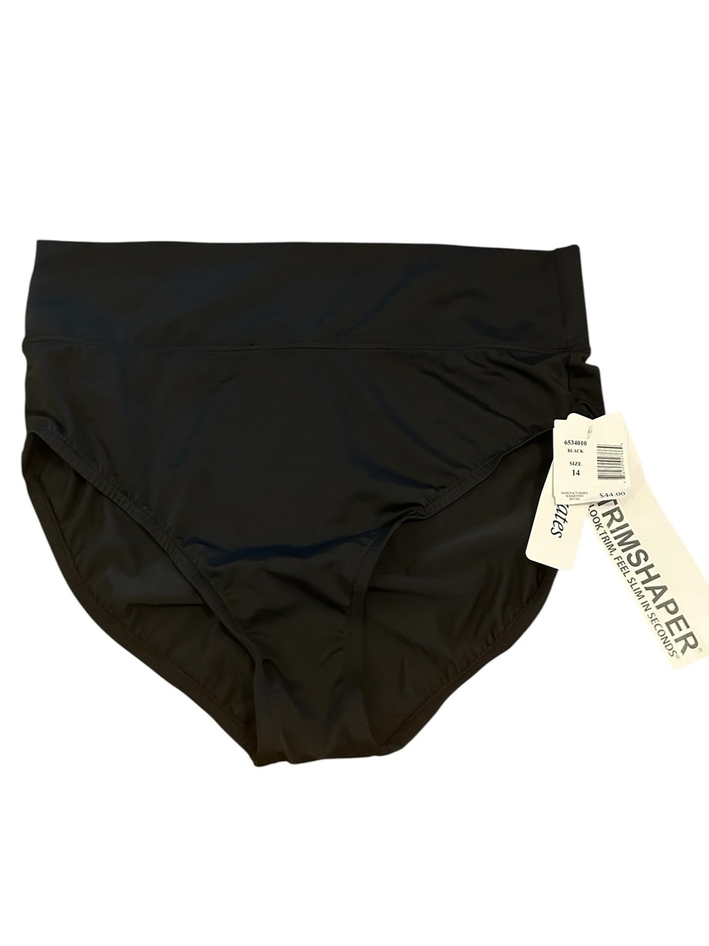 TRIMSHAPER High Waist Black Swim Bottoms - Trims and sculpts - NWT - size 14